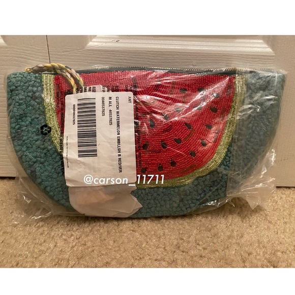 Anthropologie Tasseled Watermelon Clutch OS - Picture 5 of 7